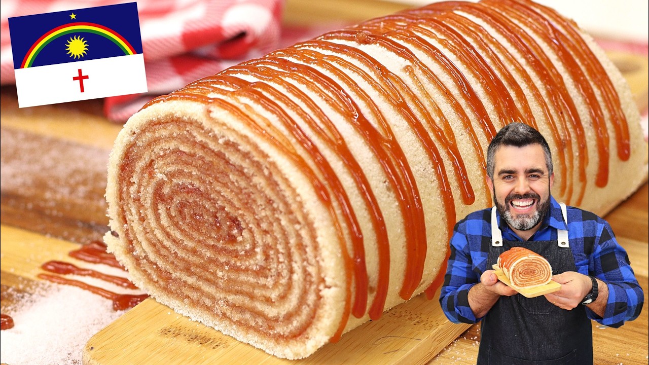 BOLO DE ROLO COM GOIABADA - BOLO PERNAMBUCADO - Receitas Típicas do Brasil