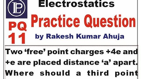 Two ‘free’ point charges +4e and +e are placed distance ‘a’ apart. Where should a third point charge