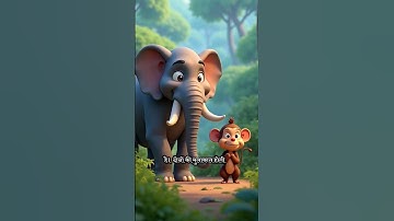 Thumbnail of bandar aur hathi ki kahani..#viral #aivideo #cartoon #enjoy #forest #treanding #friends #animals