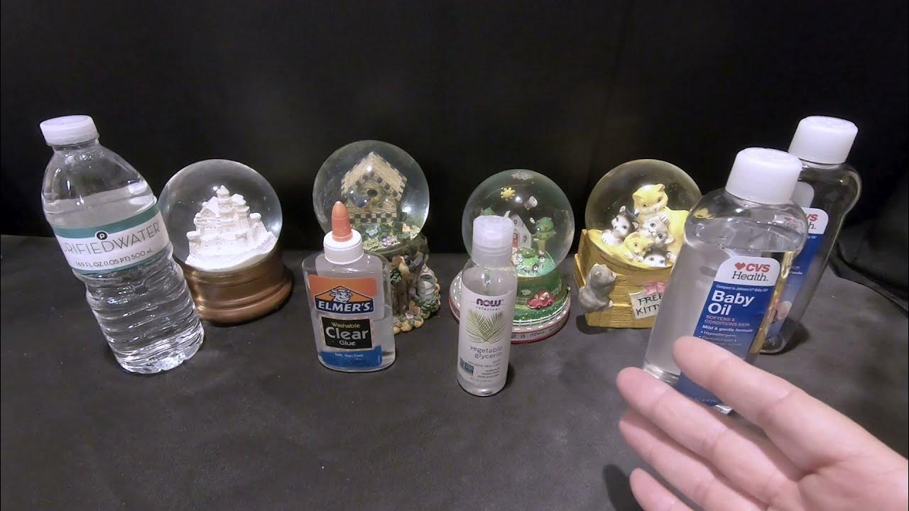 Ep. 32 Glue vs. Glycerine vs. Baby Oil vs. Plain Water for Snow Globe Repair YouTube