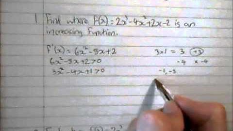 Increasing and Decreasing Functions