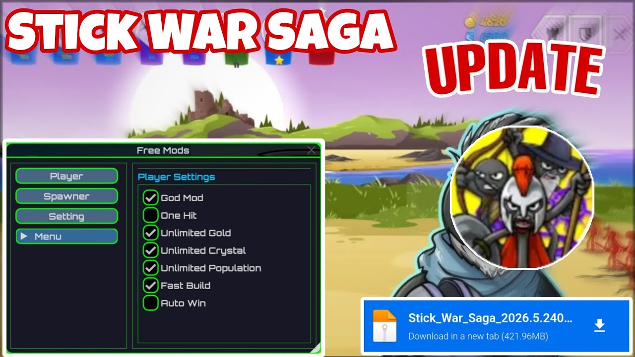 Stick War Saga Mod Menu Apk v2026.5.2407 | Unlimited Money & Unlock All Skin