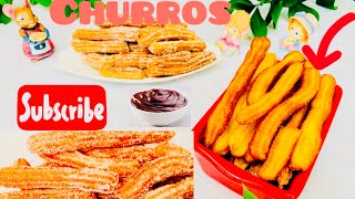 Churros \& Hot Chocolate Dip Homemade Easy Recipe [ No Oven]