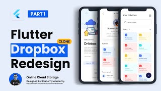 Flutter UI Tutorial - Cloud Storage Redesign Dropbox Clone App UI Design (Figma to Flutter) | PART 1