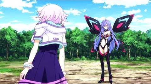 Hyperdimension Neptunia The Animation Iris Heart vs Purple Heart (The Challenge Rebellion of Eden)