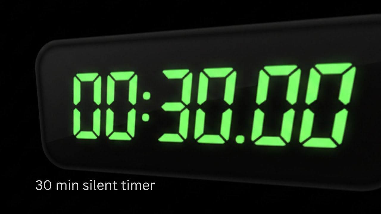 30 Minutes Silent Stopwatch Timer on Black Screen - YouTube