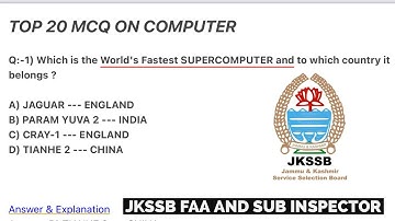 Lec-02 | Top 20 MCQ on computer | jkssb phase 2 | jkssb finance accounts assistant and sub inspector
