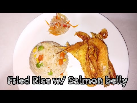 Fried Rice with fried Salmon Belly #BreakfastIdea