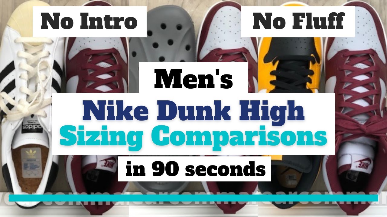 Nike Dunk High Sizing Comparison Photos for Men [Fit Big or - YouTube