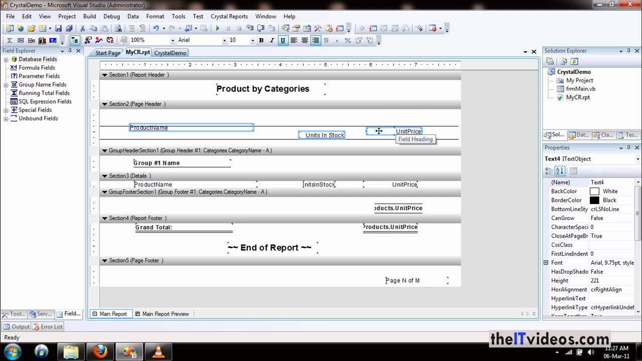How To Adjust Headings In Crystal Reports YouTube