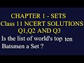Maths Exercise 1.1 Sets Q1, 2, 3 Class 11