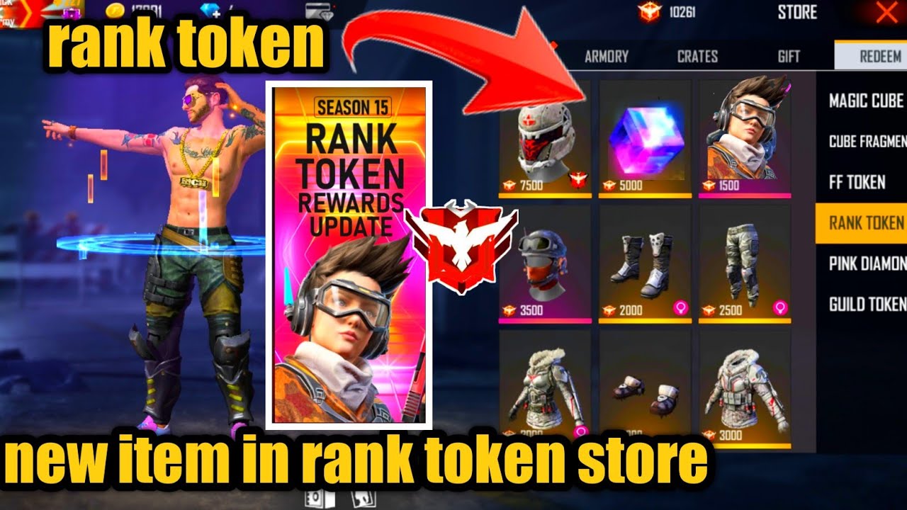 Free Fire Rank Token Store New Item Free Fire Rank Season 15 Full Details Youtube