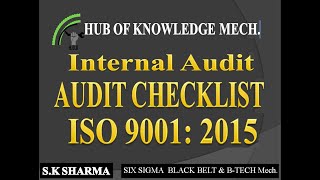 INTERNAL AUDIT CHECKLIST QMS , Understanding of ISO 9001:2015 Checklist
