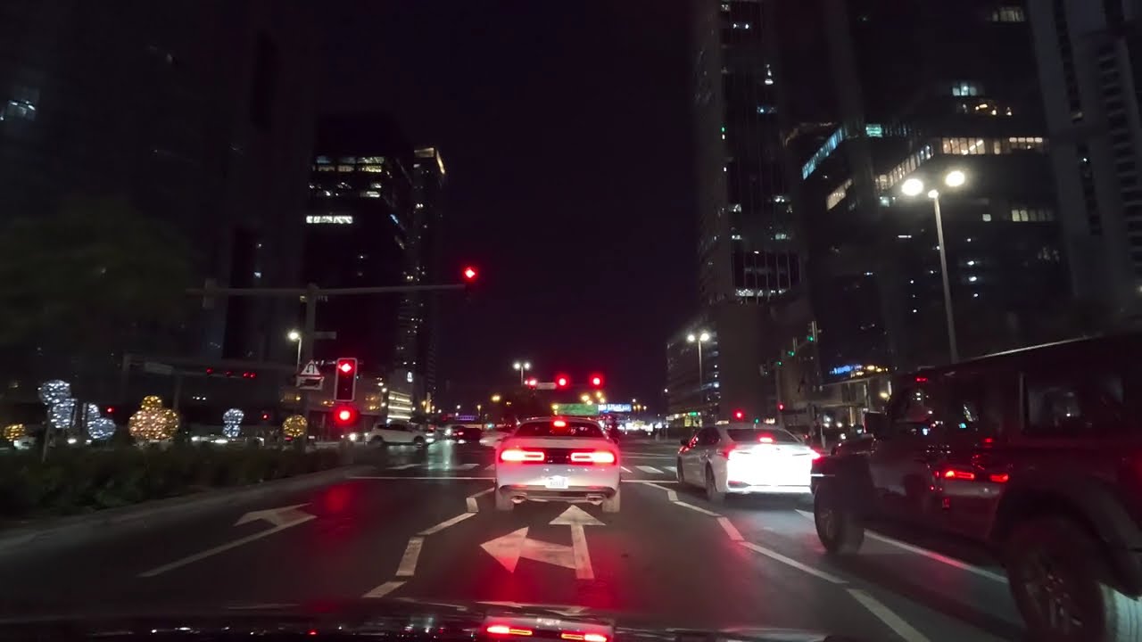 Passenger Pov | Dubai Downtown Business Bay Night Drive | City Lights & Late Night Calm
