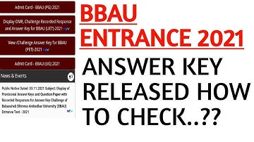 BBAU Entrance Test 2021 Answer key released||bbau 2021 answer key||bbau nta 2021 ||nta latest news