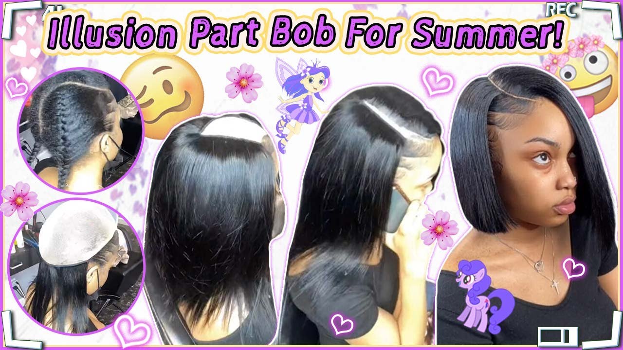 How To Illusion Part Quick Weave? Side Part Bob Hair Install | 