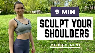 9 min Defined Shoulders Workout | No Equipment, No Repeat