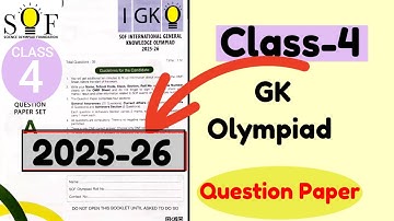 GK Olympiad class 4 | SOF IGKO CLASS 4 | IGKO 2025-26 |  GENERAL KNOWLEDGE SET A Solved#gk #olympiad
