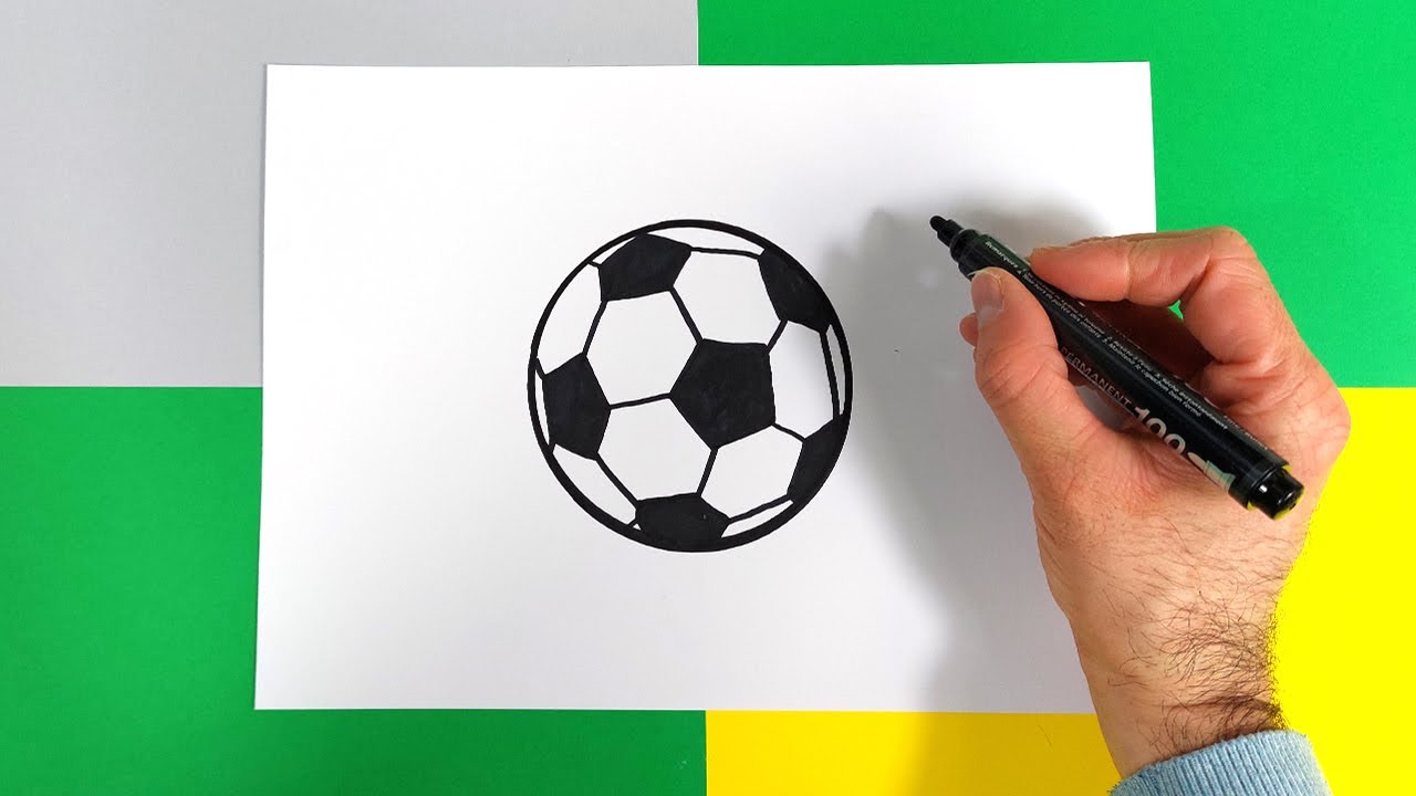 Comment dessiner un ballon de foot ? - YouTube