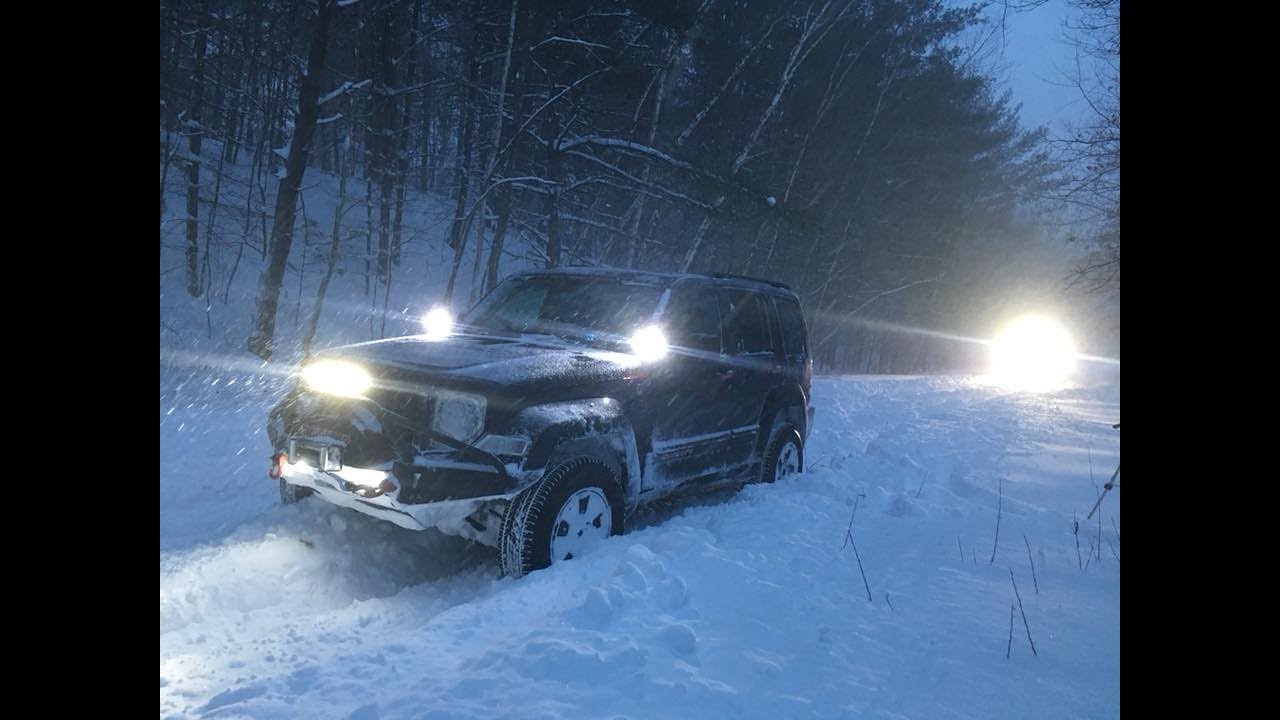 Snow Wheeling in a Jeep Liberty and Wrangler (Bomb Cyclone) YouTube