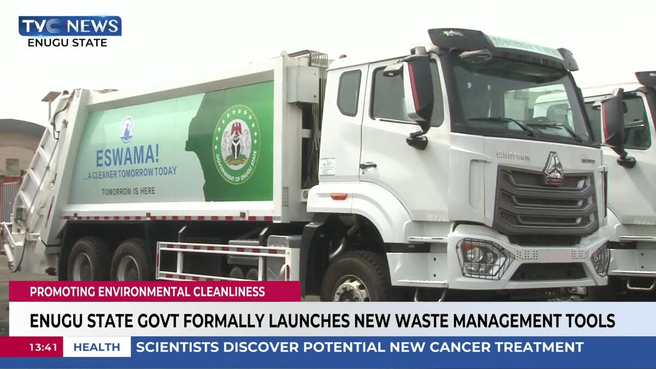 Enugu State Govt Unveils Brand-New Waste Compactors Trucks, Automated Street Sweepers