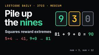 Maximize Sum of Squares of Digits | LeetCode 3723 Daily | Greedy + Math