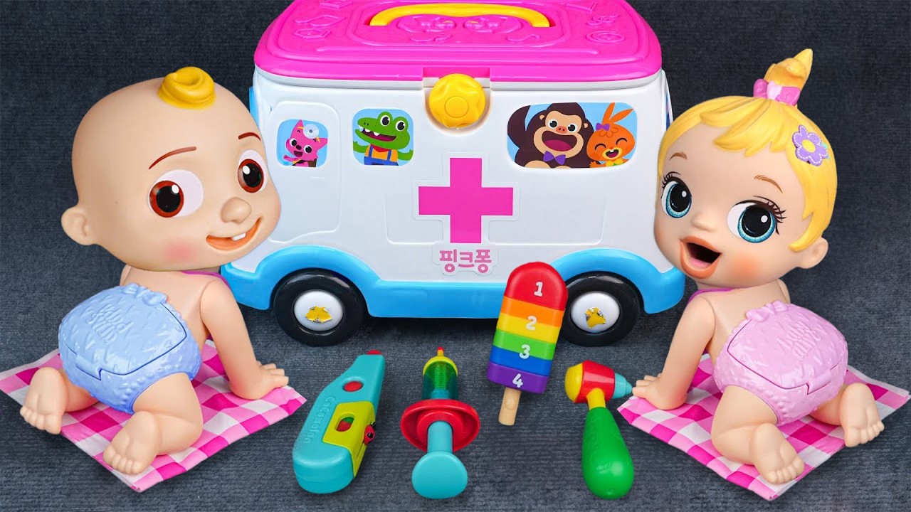 16 Minutes Satisfying Unboxing Pinkfong Doctor Toys, Ambulance Playset ASMR | Review Toys