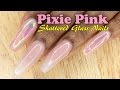 Pixie Pink Shattered Glass Nails | Full set Acrylic Nails with Tips | LongHairPrettyNails