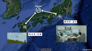 遠隔自動操縦の産業用無人ヘリコプターによる飛行実験