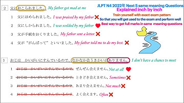 JLPT N4 2022年 same Meaning questions