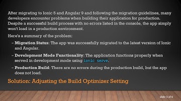 Resolving Ionic 5 and Angular 9 Production Build Loading Issues