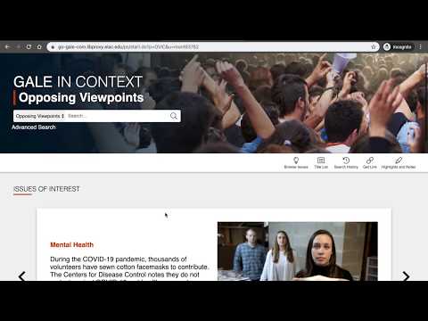 Opposing Viewpoints Tutorial