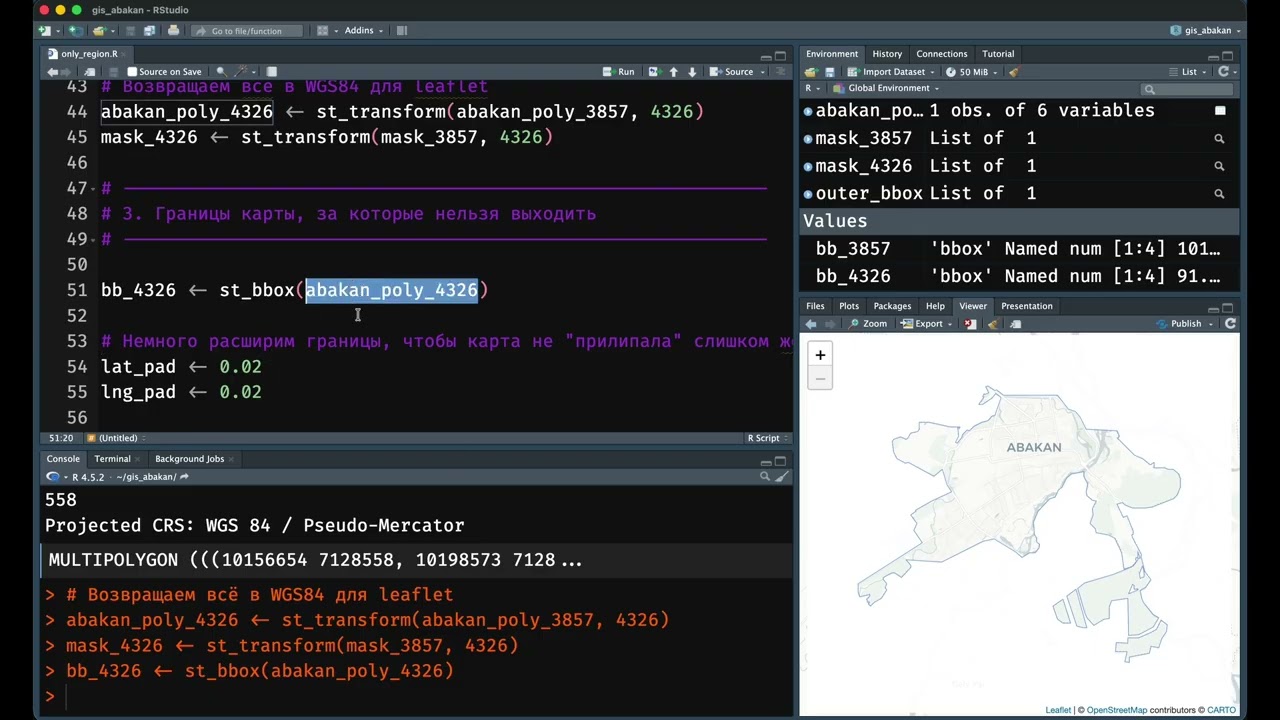 Отображение области мультиполигона  - ГИС в R