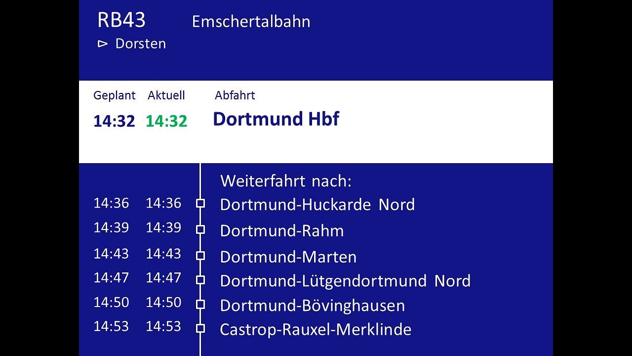 [DB Regio NRW] Ansagen RB43 Dortmund - Dorsten