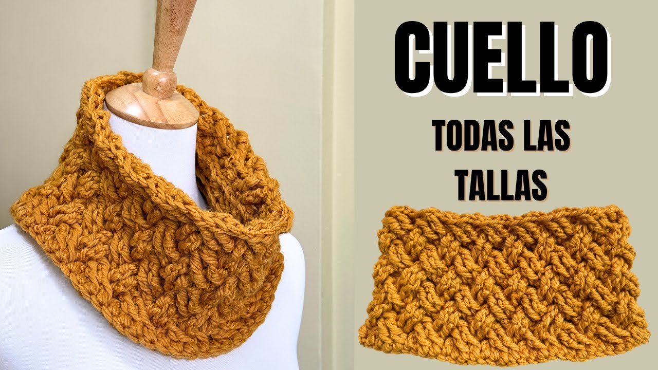 Cómo hacer un CUELLO a crochet en poco tiempo 🧶 | Todas las tallas