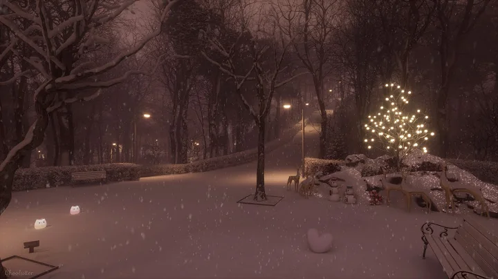 Time Alone In A Snowy Mountain Park In The Early Hours | Sounds of Falling Snow, White Noise