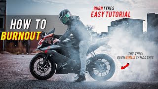 How to do Burnout on a Motorcycle ! Easy way