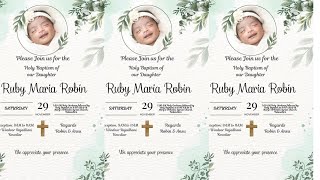 Holy Baptism of Ruby Maria Robin Guide