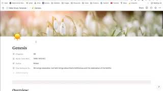 Bible Study Notion Template Overview