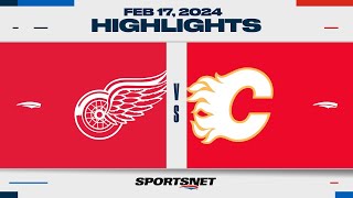 NHL Highlights | Red Wings vs. Flames - February 17, 2024