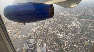 London City Airport RWY09 approach over City of London onboard Sun Air Dornier 328 Jet OY-NCO [4K]