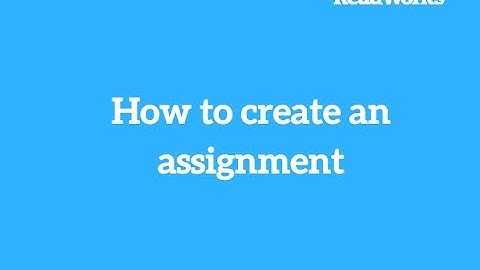 How to create an assignment