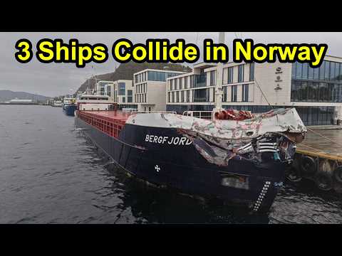 Two ships detained after three vessel collision in Norway.
