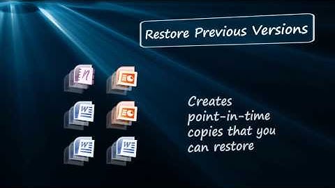 Win7 restore previous versions video