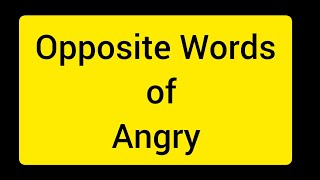 Opposite Words Of Angryantonyms Of Angryangry Ka Opposite Word In English