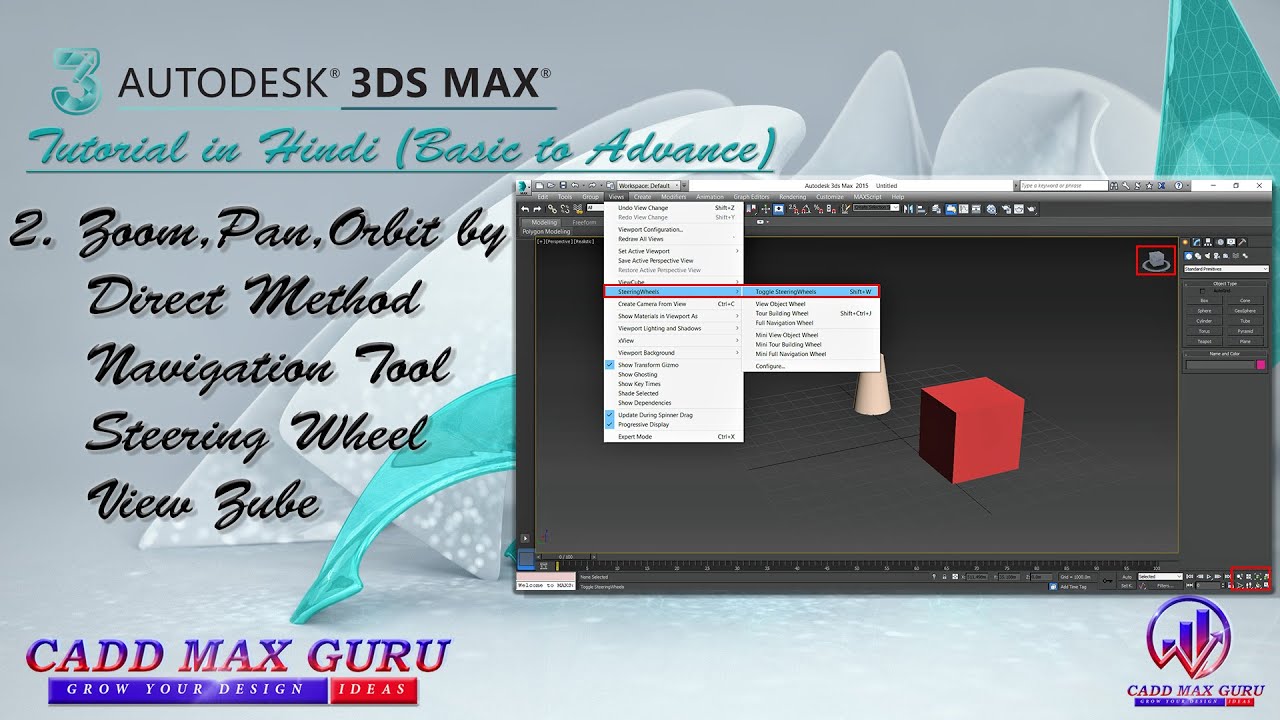 3DS Max Full Modeling Tutorials in Hindi:-2.Zoom|Pan|Orbit|Navigation ...