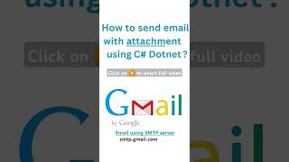 Send Email with Attachments using C# Dotnet | Gmail SMTP | C# Tutorial #shorts