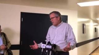 Jeb Bush speaks to reporters in Reno, Nevada