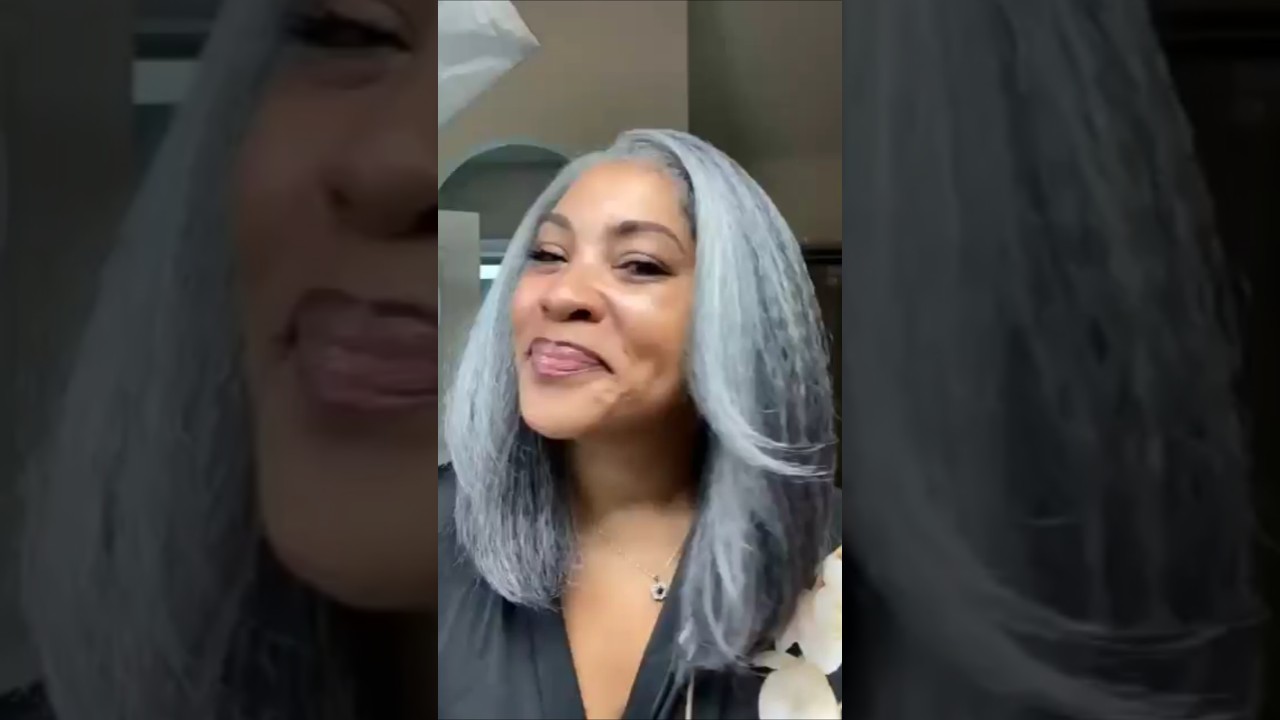 This Sensationnel Glueless Synthetic 13×6 kinky edges Salt Pepper / Gray hair wig is EEEVERYTHING!