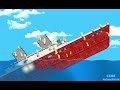 Sinking the ship R.M.S Mincemeat with laser beam in Floating Sandbox simulator
